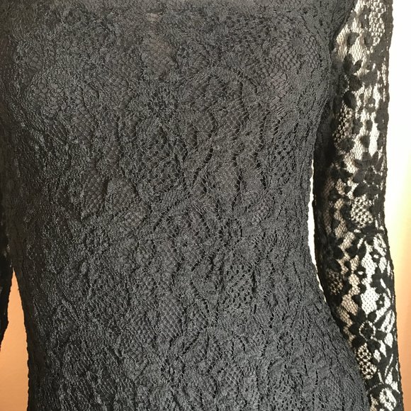 Urban Outfitters Black Lace Bodycon Dress Size XS - Picture 4 of 7